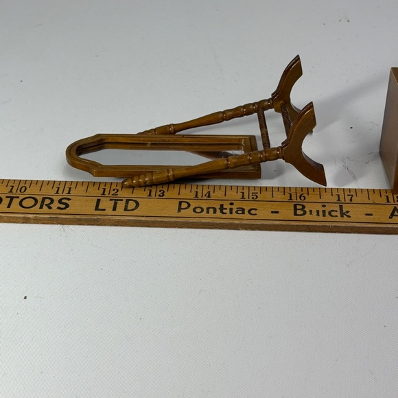 Miniature Wooden Mirror and Cabinet Set - Picture 9 of 11